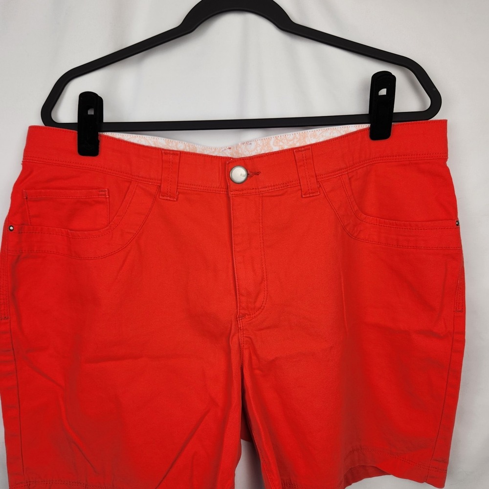 Lee Womens Mid Rise Denim‎ Bermuda Shorts Coral Size 18W Medium - Picture 2 of 7